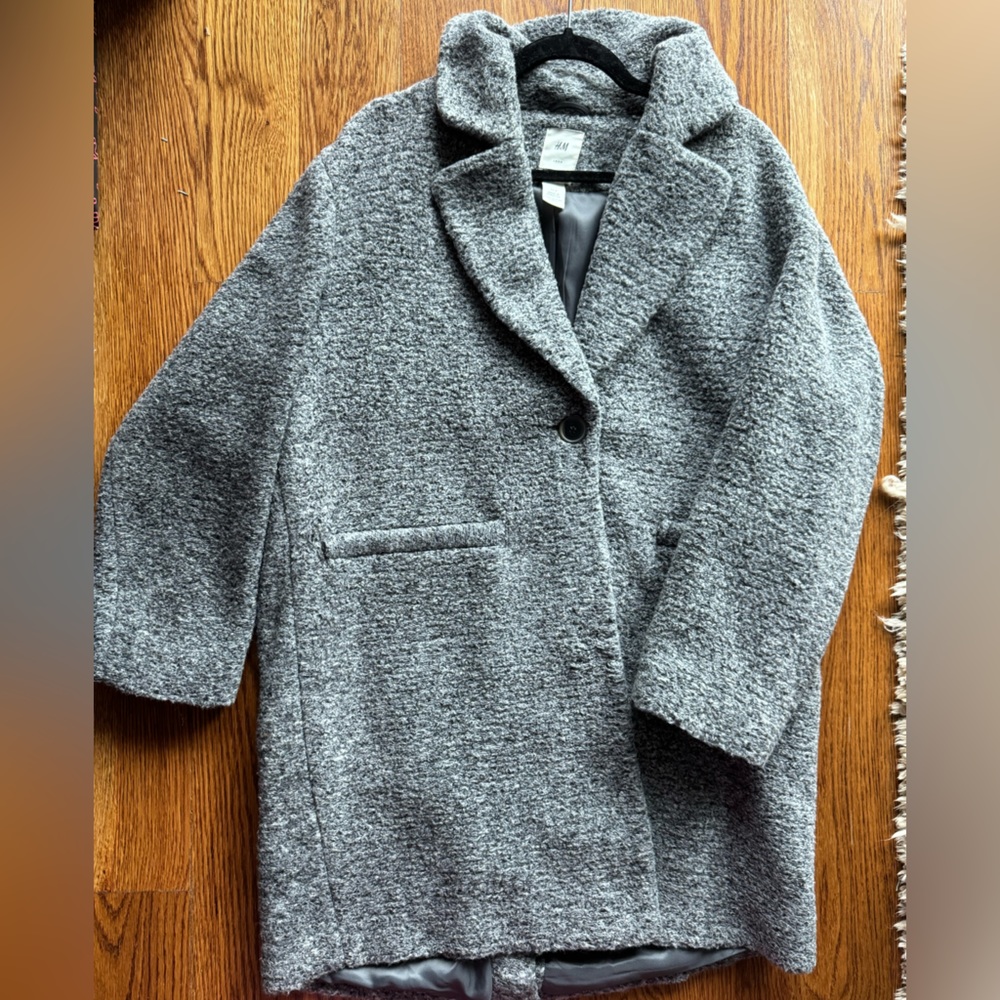 H&M Grey Wool Maxi Coat
